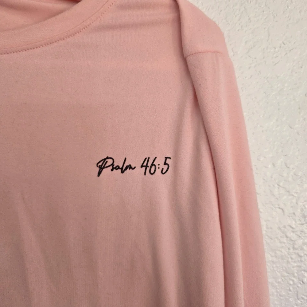 Youth Long Sleeve Graphic T Shirt‎ God Is Within Her Psalm 46 5 Pink 16Y